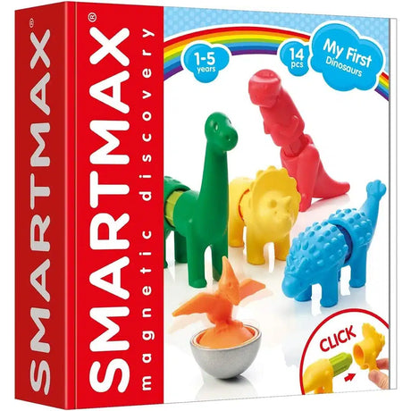 Smartmax mes premiers dinosaures - dinosaures magnétiques - jeu de construction 14 pièces avec éléments souples - jouets éducatifs pour les tout-petits - à partir de 1 an