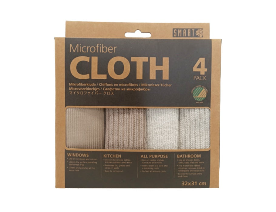 Smart Microfiber Cleaning Cloths Gray Beige 4st