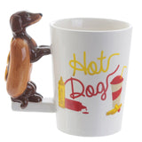 Tasse en céramique avec poignée en forme de hot-dog de saucisse
