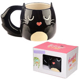 Mug en céramique forme chat noir fin félin