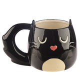 Mug en céramique forme chat noir fin félin
