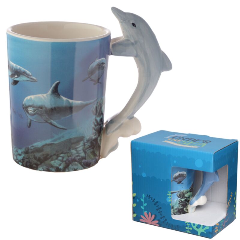 Mug en céramique avec anse en forme de dauphin