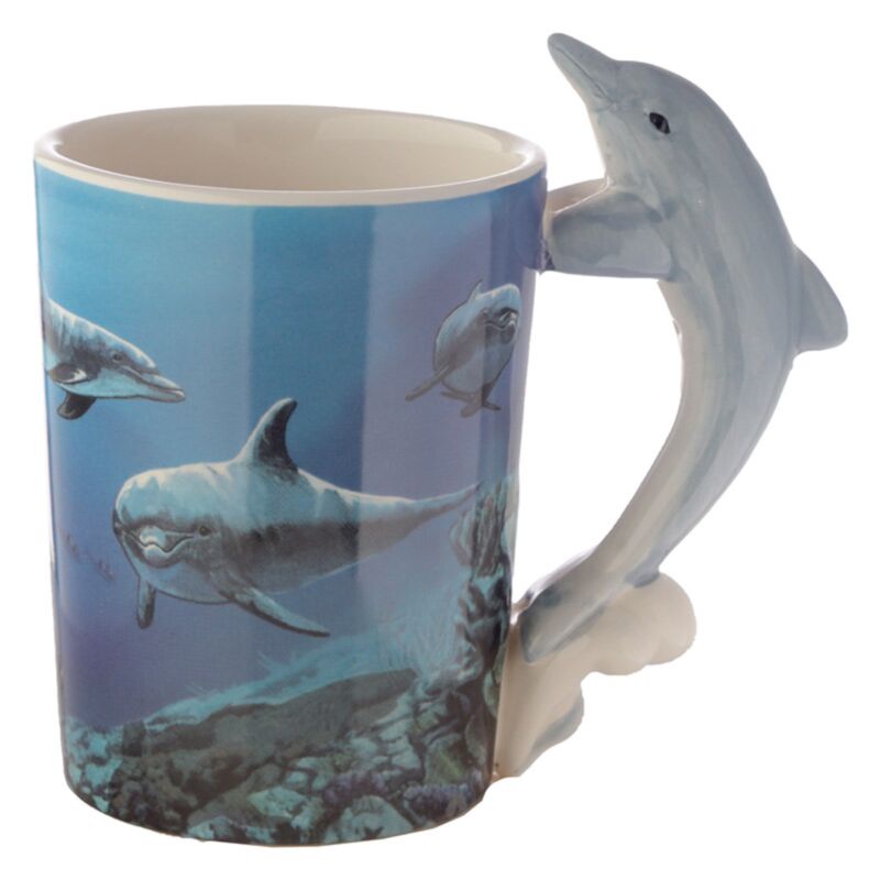 Mug en céramique avec anse en forme de dauphin