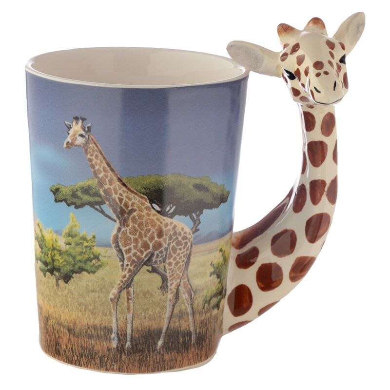Mug en céramique avec anse en forme de girafe