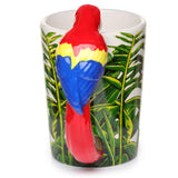 Mug en céramique avec anse en forme de perroquet