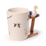Mug en céramique anse forme bouée mouette