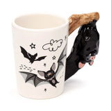 Mug en céramique avec anse en forme de chauve-souris