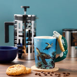 Mug en céramique avec anse en forme de tortue
