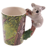 Mug en céramique avec anse en forme de koala blanc