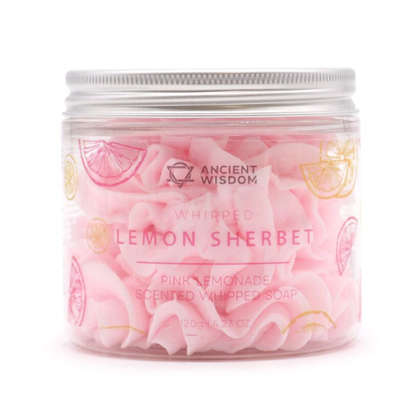 Pot de sorbet à la limonade rose avec nettoyant pour le corps au savon fouetté