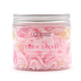 Pot de sorbet à la limonade rose avec nettoyant pour le corps au savon fouetté
