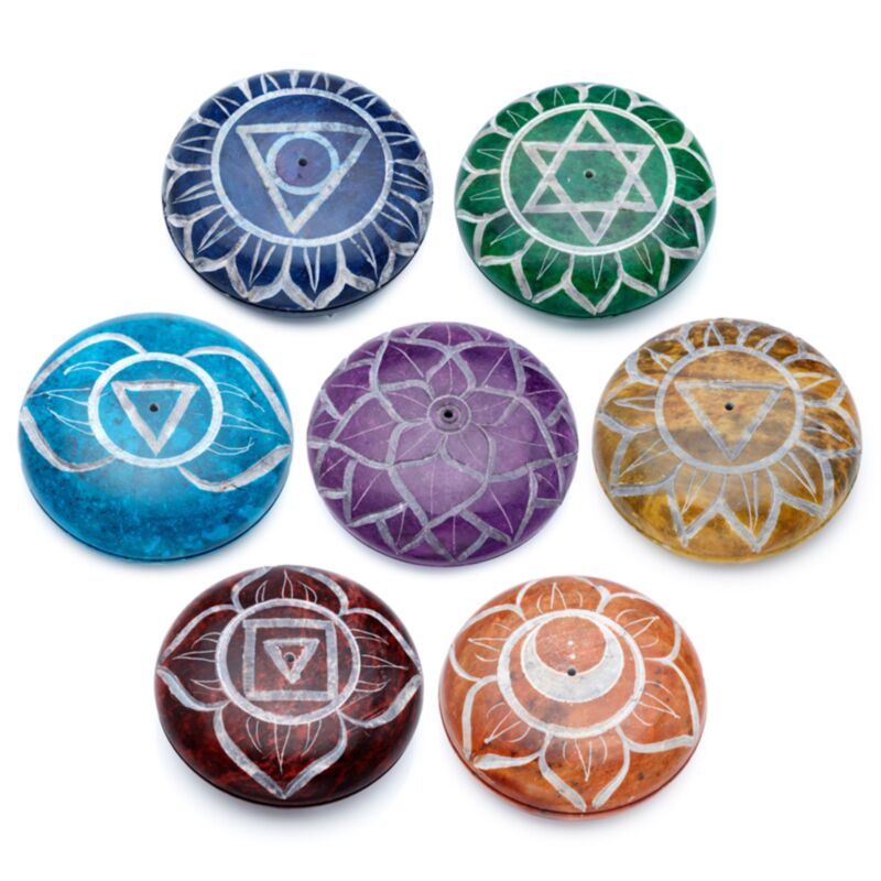 Porte encens pierre chakra stéatite