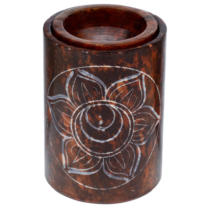 Brûleur de parfum de chakra sculpté en stéatite violette