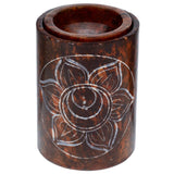 Brûleur de parfum de chakra sculpté en stéatite violette