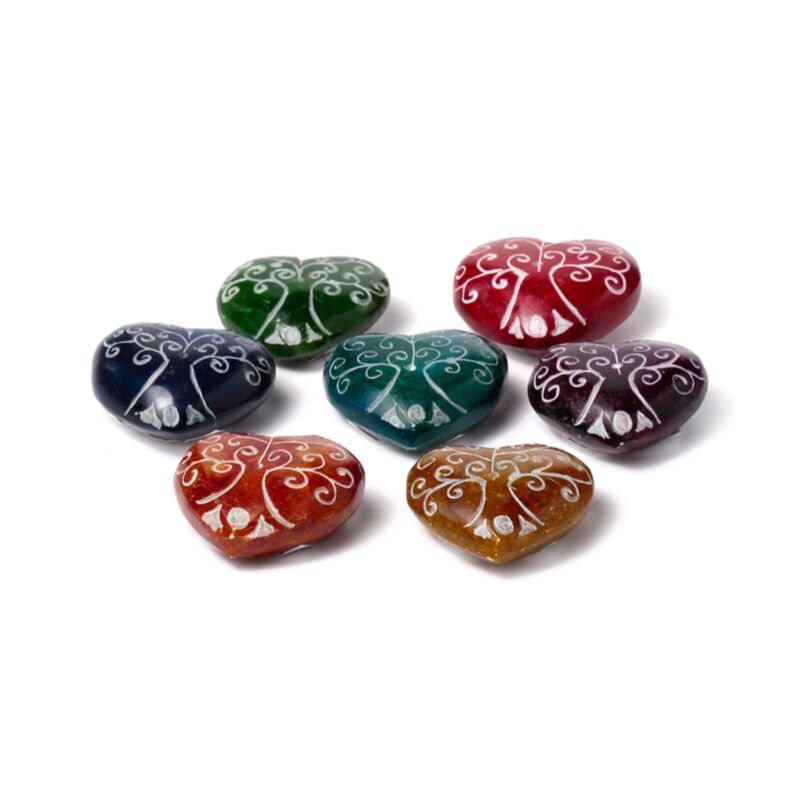 Porte bâtons d'encens chakra coeur arbre de vie en stéatite