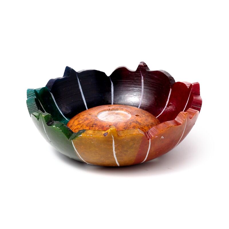Bol porte-encens chakra lotus en stéatite