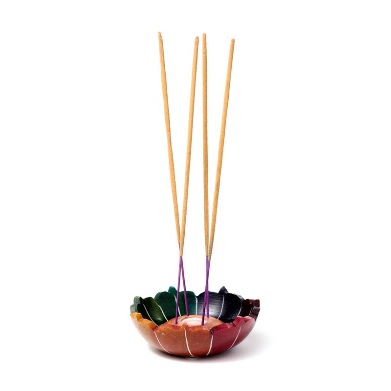 Bol porte-encens chakra lotus en stéatite