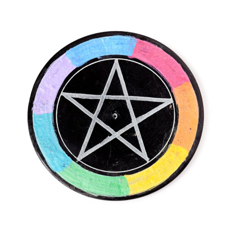 Bol porte-encens étoile pentagramme chakra pierre stéatite