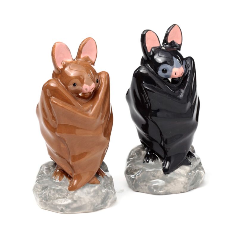 Salières et poivrières en céramique chauve-souris