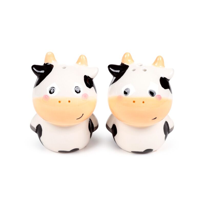 Ensemble sel et poivre vache noir et blanc
