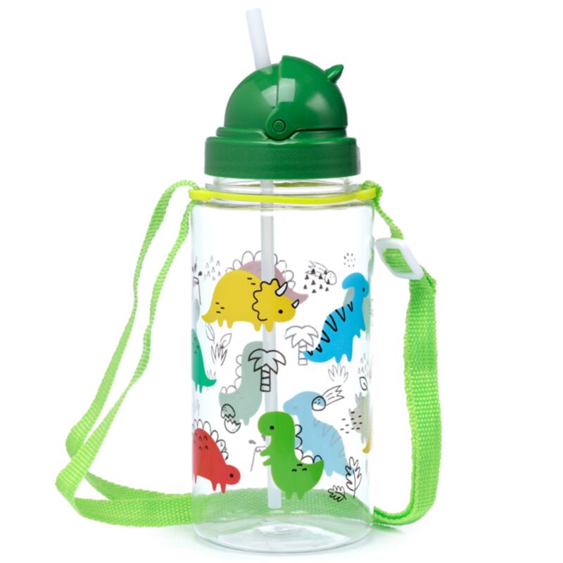 Gourde enfant Ecozen 450ml paille rabattable dinosaure jr