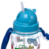 Gourde enfant Ecozen 450ml paille rabattable petits tracteurs