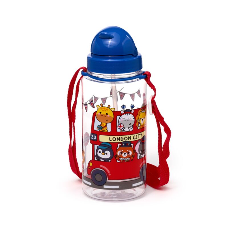 Gourde enfant Ecozen 450ml paille rabattable adoramals london
