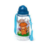 Gourde enfant Ecozen 450ml paille rabattable adoramals vache des Highlands