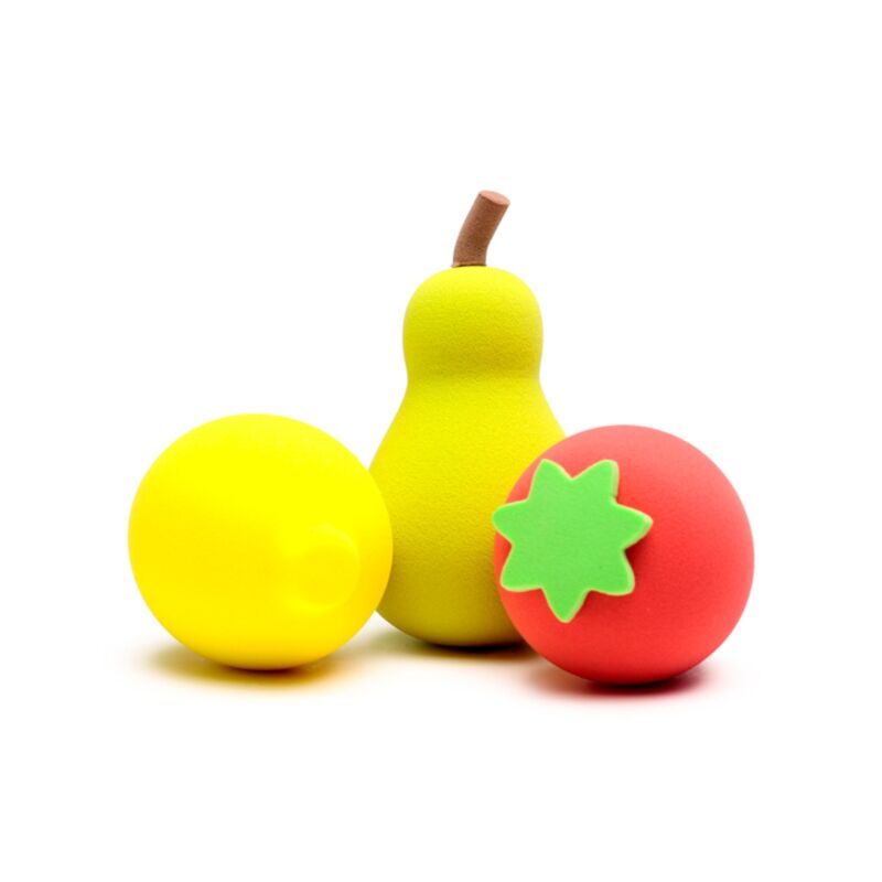 Coffret fruits d'été composé de 3 éponges à maquillage