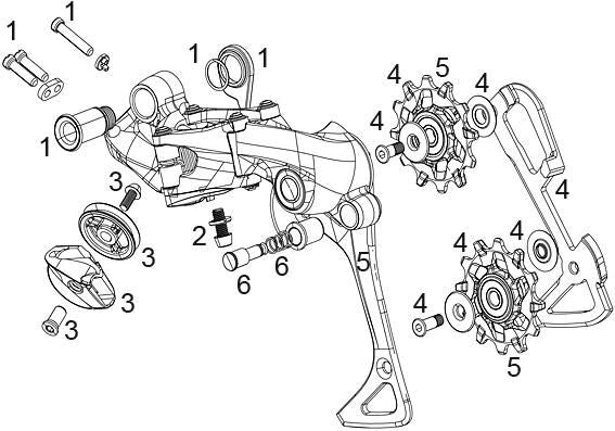 Dérailleur arrière Sram x01 dh. x01 dh cage courte 26t