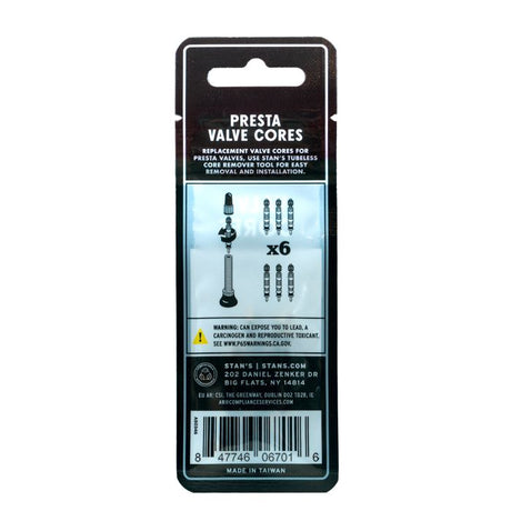 Cœurs de valve universels tubeless de Stans (6 pcs)