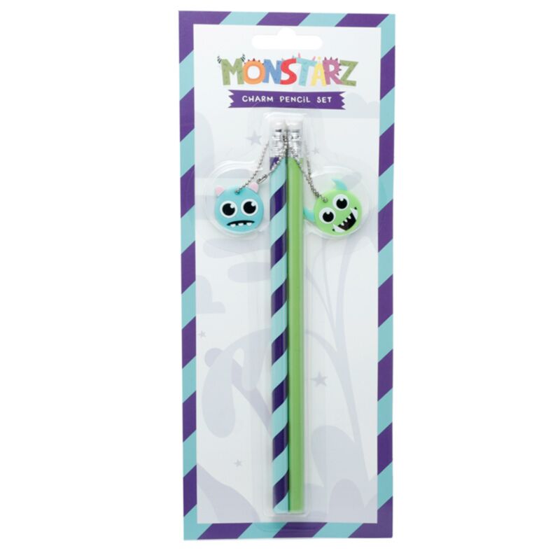 Lot de 2 breloques PVC crayon - monstre monstarz