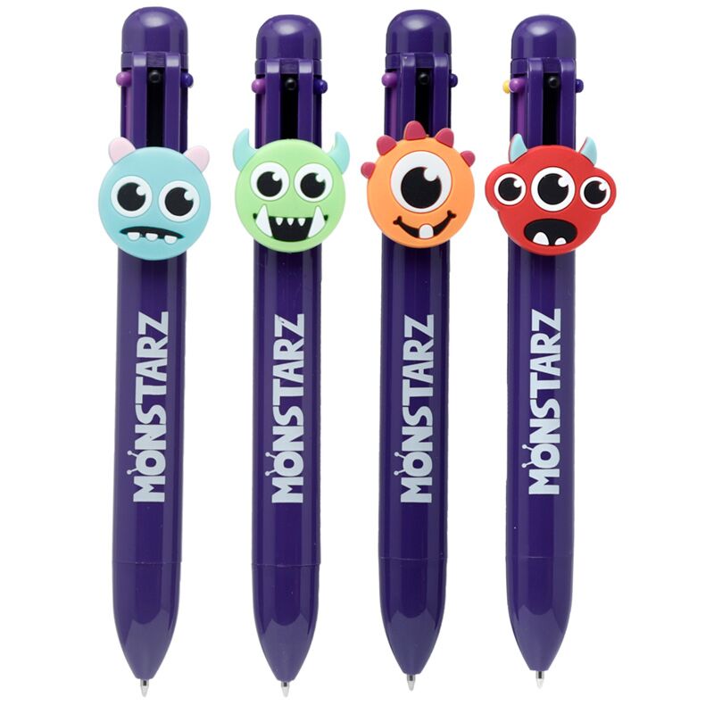 Stylo multicolore monstre Monstarz (6 couleurs) avec breloque