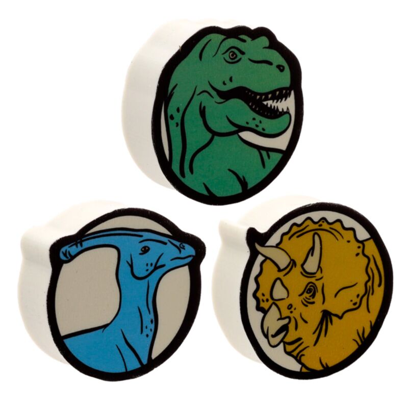 Lot de 3 gommes dinosaures