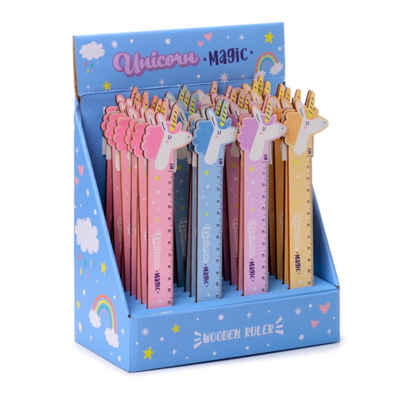 Règle magique en bois licorne 15cm