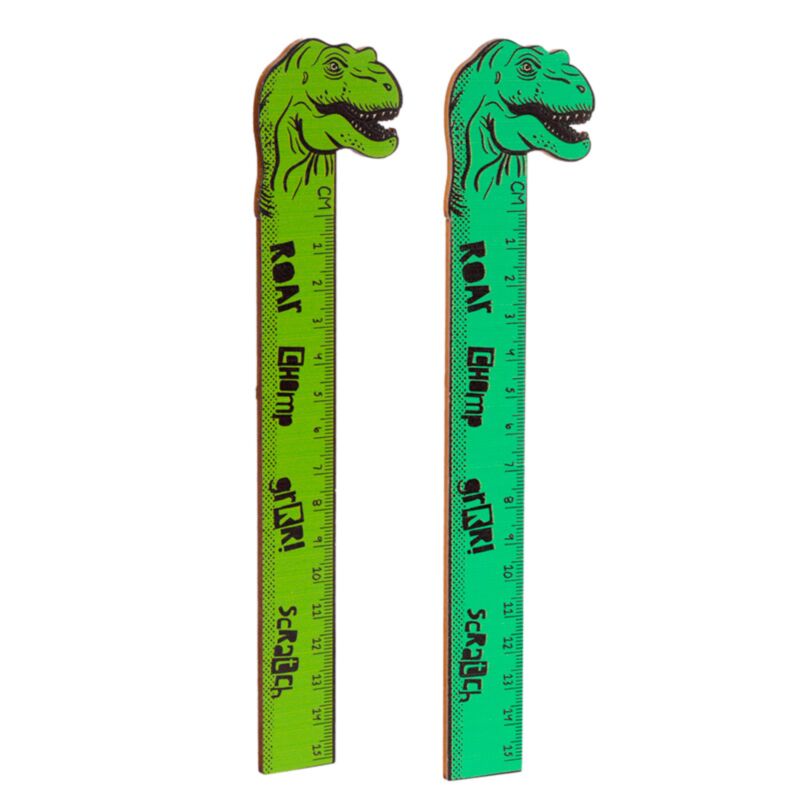 Règle supérieure en bois en forme de dinosaure (15 cm)