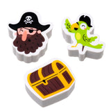 Lot de 3 gommes pirates Jolly Roger