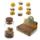 Gommes à effacer en forme d'abeille en mini pot avec couvercle en liège