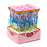 Coeur arc-en-ciel - crayon gomme
