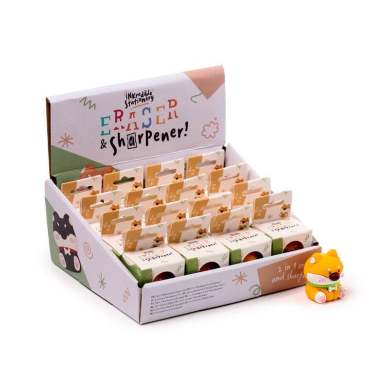 Gomme taille-crayon 2 en 1 chien mignon
