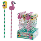 Flamant rose et ananas - crayon gomme