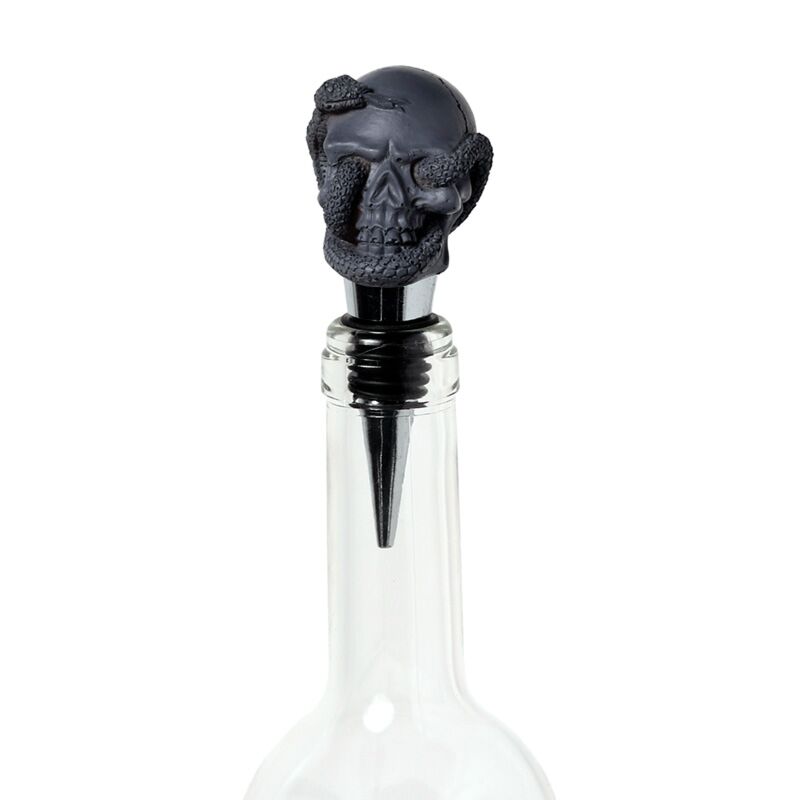 Bouchon de bouteille tête de mort roses tête de mort et serpent