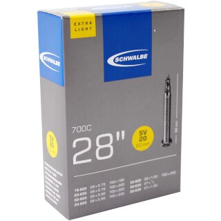 Tube intérieur de Schwalbe SV20 60 mm 28 pouces Race 18 25-622 Extra Light 65gr