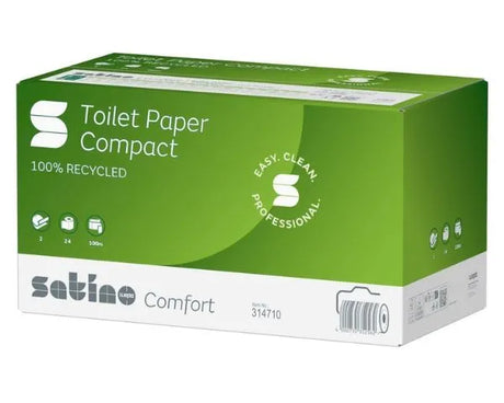 Rouleau compact de papier toilette Satino confort 2 couches (24x100 mètres)