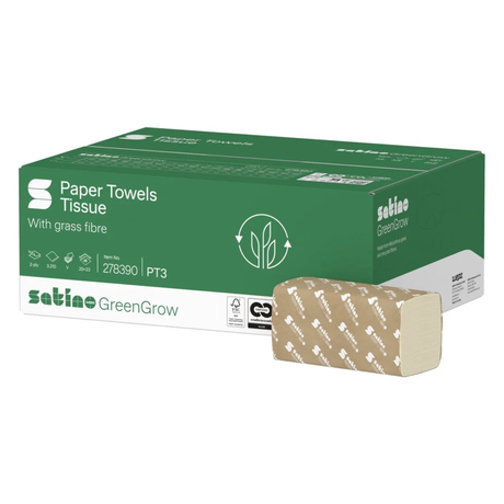Serviette Satino noir greengrow 2 couches 25x23cm (3210 pièces)
