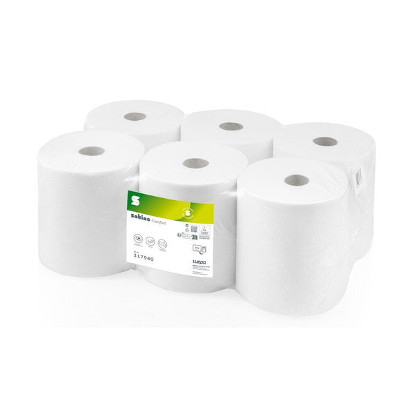 Rouleau de serviette confort Satino pt1 2 épaisseurs blanc (6x 150m)