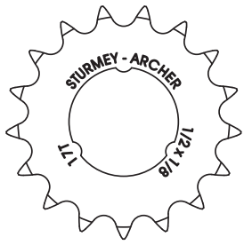 Sturmey-archer europe n.v. pignon sturmey archer 17 dents - modèle plat 1 8 - chromé