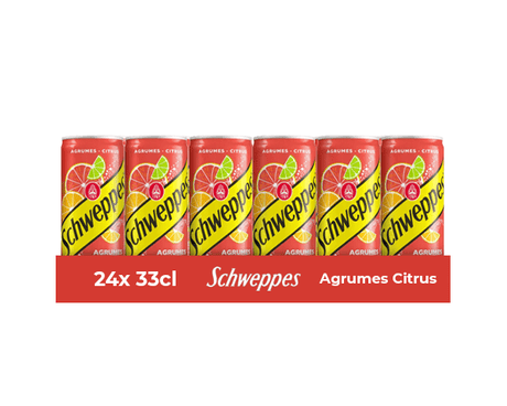 Agrumes Schweppes canette 33cl (4x pack de 6)