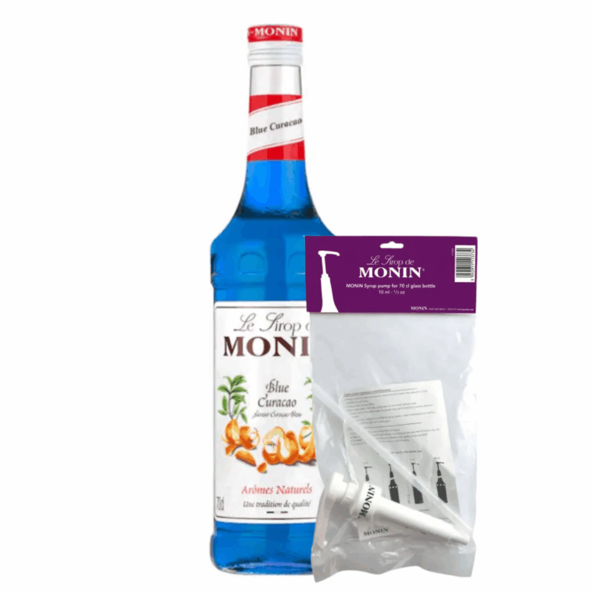 Sirop Monin curaçao (70 cl) + pompe à sirop (10ml)
