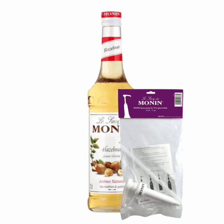 Sirop Monin noisette noisette (70 cl) + pompe à sirop (10ml)